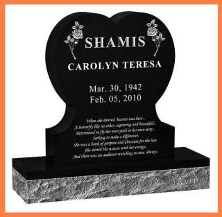 Cemetery Monument Single Heart Design Custom Headstone  