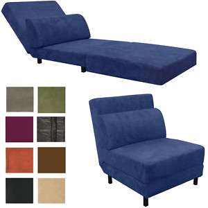 Euro Convertible Futon Chair and Chaise Choose Color  