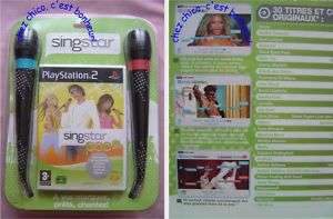 JEU PS2 SINGSTAR POP+MICROS KARAOKE NEUF FUN CHANSONS  