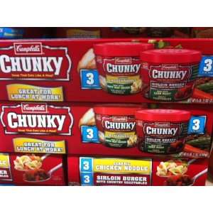   Classic Chicken Noodle and Sirloin Burger Assorted 6 Cup Value Pack