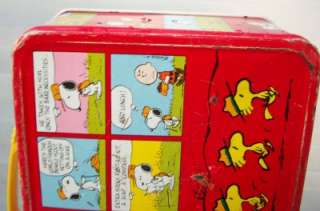   METAL LUNCH BOX Woodstock SNOOPY SCHULZ Charlie Brown LUCY Ball  