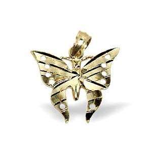   Premier 10 KT Solid Yellow Gold Pendant 10K Butterfly Charm Jewelry