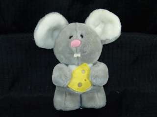 Vintage Dakin Grey Mouse Cheese Stuffed Animal Lovey  