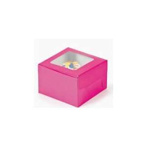  12 Hot Pink Cupcake Boxes 