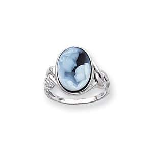  14kt White Gold Heavens Gift Cameo Ring Size 7 Jewelry