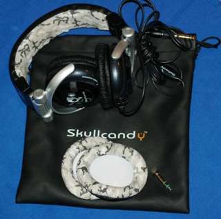Skullcandy GI winter camo DJ headphones with home stereo adaptor, in 