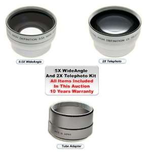  Wide & Telephoto Lens Kit for Canon G5 G3 + Adapter 