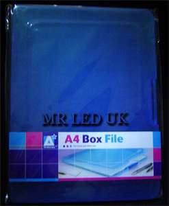 NEW A4 Hard Plastic Box File   Blue  
