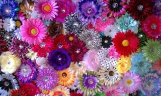 10) Assorted Silk Flower Hair Clips❀Wholesale Lot  