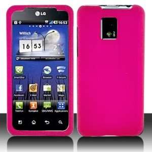   Cell Phone Rubber Hot Pink Protective Case Faceplate Cover Cell