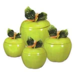  Green Apple Ceramic Canister Set