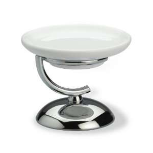  StilHaus 521 Counter Ceramic Soap Dish with Chrome Base 