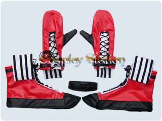   IncludesVest + Top + Shorts + Leggings + Belts + Gloves + Boot Covers