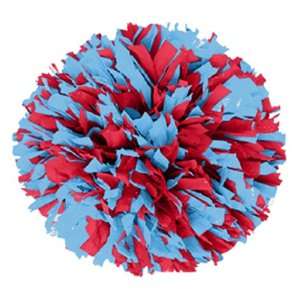  2 Color Mix Plastic Cheerleaders Poms COLUMBIA BLUE/RED 3 