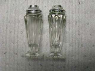 vintage glass or crystal salt and pepper shakers cork make an offer 