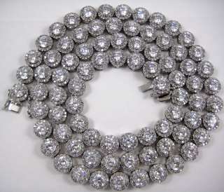 full white diamond style halo cluster chain King Johnny Dang pave row 