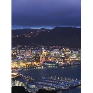  Panoramic View of City Centre at Night, North Island, New 