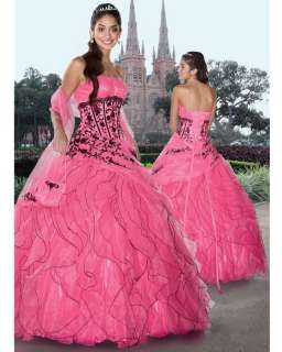 Pink Aline Prom Gowns /Quinceanera/Evening Dress Custom  