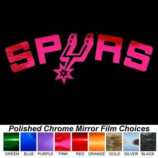San Antonio Spurs Hot Pink Chrome Rare Auto Car Truck Window Sticker 