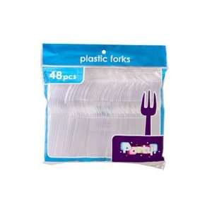  48 Clear Plastic Forks 