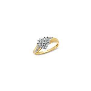   Diamond Heart Cluster Ring in 10K Gold 1/5 CT. T.W. clo/dia fash rings