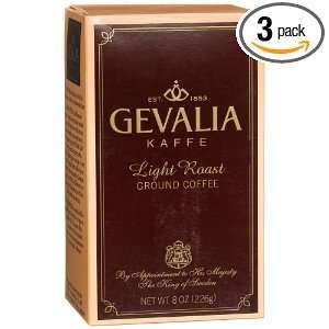 Gevalia Light Roast Ground Coffee, 8 Ounce Packages (Pack of 3 