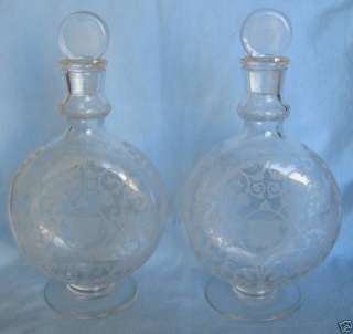 Pair of Baccarat French Art Glass Decanters  