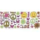 Peace Signs Rug Girls Room 24 x 39 Cool Big Decor Bright Pink Multi 