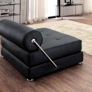  Tia Convertible Leatherette Daybed/Chair in Black