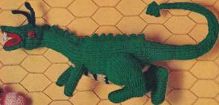 Vintage Knitting PATTERN Dragon Dinosaur Doll Toy 18  