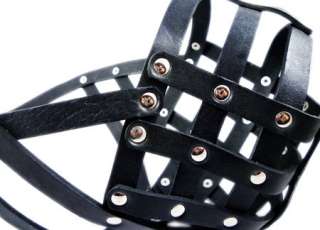 Leather Basket Dog Muzzle 16 6Newfoundland Black XL  