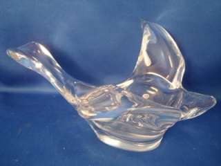 Bird in Flight Dove Crystal Glass Bowl Dish Figurine  