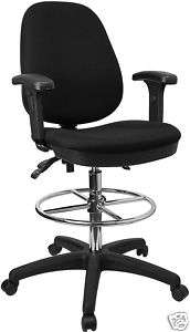 TRIPLE PADDLE DRAFTING STOOL COMPUTER OFFICE CHAIR ARMS  