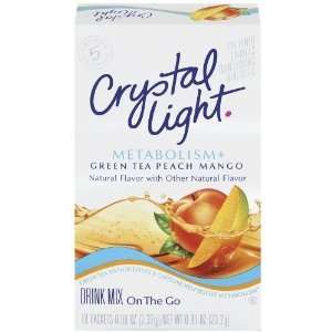 Crystal Light Metabolism + Green Tea Peach Mango Drink Mix On The Go 