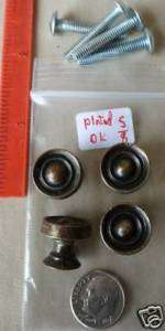 drawer pulls/knobs 4 dark color brass plated 5/8 dia  