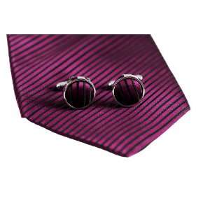  DESIGNER Purple Tie with Cufflinks 