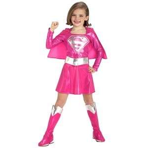 NWT Supergirl PINK Super Girl Costume Dress up 2T   4T Hero Cape Boot 