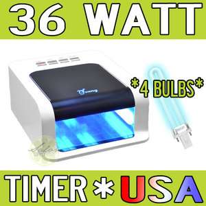   UV Lamp Acrylic Gel CURING Light TIMER DRYER Pro SPA 36 Watt 4 Bulbs
