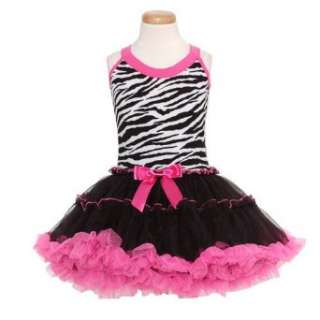   Little Girls Zebra Ruffle Dance Dress 2T 6X Posh Intl Clothing