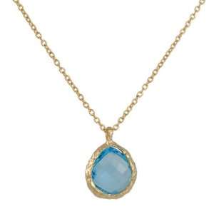    DANIELLE WELMOND  Small Blue Topaz Pendant Necklace Jewelry