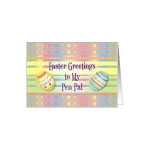  Easter / To Pen Pal, decorated eggs Card Health 