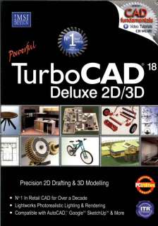 TurboCAD 18 V18 Deluxe 2D/3D includes CAD fundamentals Video tutorials 