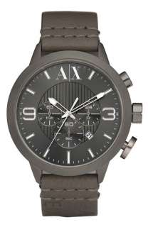 AX Armani Exchange Leather Strap Watch  