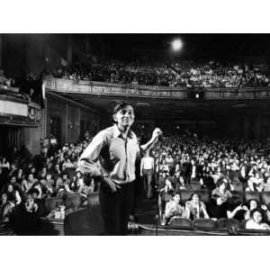  Rock Promoter Bill Graham Onstage with Audience Visible 