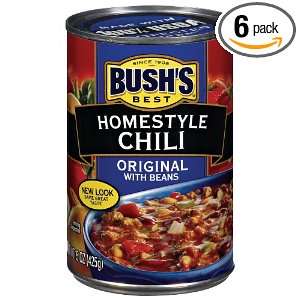 Bushs Best Homestyle Chili with Beans 15 Ounce Packages (Pack of 6 