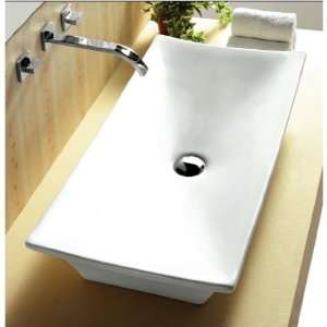  Caracalla CA4277 Rectangular White Ceramic Vessel Bathroom 
