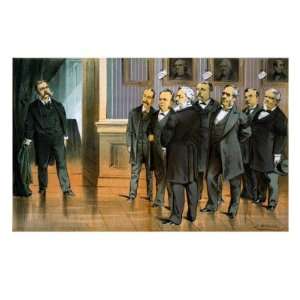 Seven Men Looking at Pesident Chester A. Arthur, 1881 Photographic 