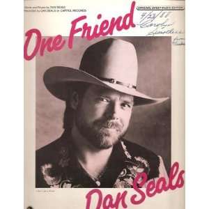  Sheet Music One Friend Dan Seals 102 