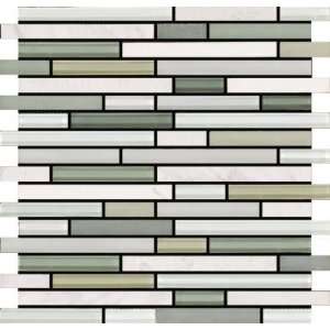 E40 Ibiza Mosaic Mixed Stone with Glass Mosaic in Offset Layout 8sqft 