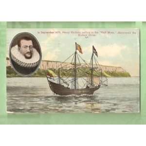  Postcard Vintage Henry Hudson Sailing in the Half Moon New 